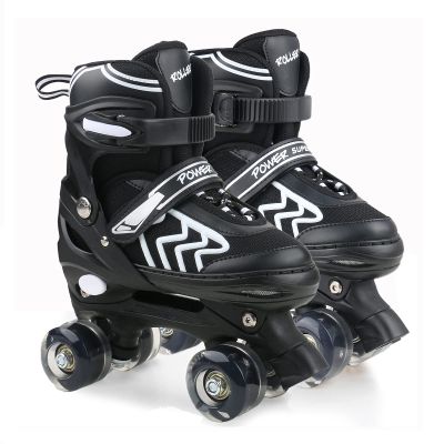 Kids Roller Skates for Boys and Girls, Women and Men, 4 Size Adjustable Adult Kids Roller Skates Outdoor Indoor, Patines para Nias Nios with Light up Wheels Large Size