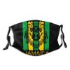 Niqqzit Jamaican Flag Rasta Reggae Judah Lion Mask with Filter Breathable Face Mask Washable Balaclava Bandana Mouth Cover with Adjustable Ear Loops view 1