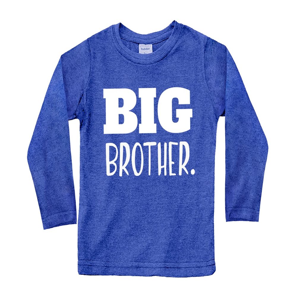 Big Brother Shirt for Toddler Promoted to Best Big Brother Announcement Baby Boys (US, Age, 6 Years, Charcoal Blue - Long Sleeve)