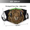 Niqqzit Jamaican Rasta Reggae Judah Lion Mask with Filter Breathable Face Mask Washable Balaclava Bandana Mouth Cover with Adjustable Ear Loops view 2