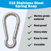 Outmate Marine Grade 316 Stainless Steel Carabiners -3.15 inch Heavy Duty, Durable & Rust-Free Clips for Gym, Swing, Dog Leashes, Hammocks, Keychains, and More(316,M8,Pack of 6) view 2