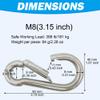 Outmate Marine Grade 316 Stainless Steel Carabiners -3.15 inch Heavy Duty, Durable & Rust-Free Clips for Gym, Swing, Dog Leashes, Hammocks, Keychains, and More(316,M8,Pack of 6) view 3