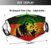 Niqqzit Jamaican Flag Rasta Reggae Judah Lion Mask with Filter Breathable Face Mask Washable Balaclava Bandana Mouth Cover with Adjustable Ear Loops view 2