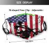 Niqqzit Motocross Dirt Bike American Flag Mask with Filter Breathable Face Mask Washable Balaclava Bandana Mouth Cover with Adjustable Ear Loops view 2