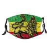 Niqqzit Jamaican Flag Rasta Reggae Judah Lion Mask with Filter Breathable Face Mask Washable Balaclava Bandana Mouth Cover with Adjustable Ear Loops view 1