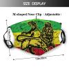 Niqqzit Jamaican Flag Rasta Reggae Judah Lion Mask with Filter Breathable Face Mask Washable Balaclava Bandana Mouth Cover with Adjustable Ear Loops view 2