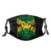Niqqzit Jamaican Flag Rasta Lion Head Mask with Filter Breathable Face Mask Washable Balaclava Bandana Mouth Cover with Adjustable Ear Loops view 1