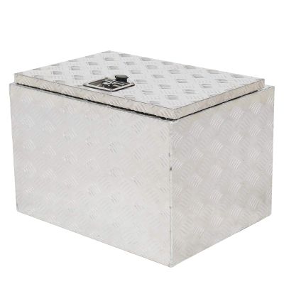 Volowoo Aluminum Pattern Toolbox, Hard Case,Aluminum Storage Box Framed Locking Lock Box Hard Storage Case (Silver,B, 24'')