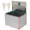 Volowoo Aluminum Pattern Toolbox, Hard Case,Aluminum Storage Box Framed Locking Lock Box Hard Storage Case (Silver,B, 24'') view 3