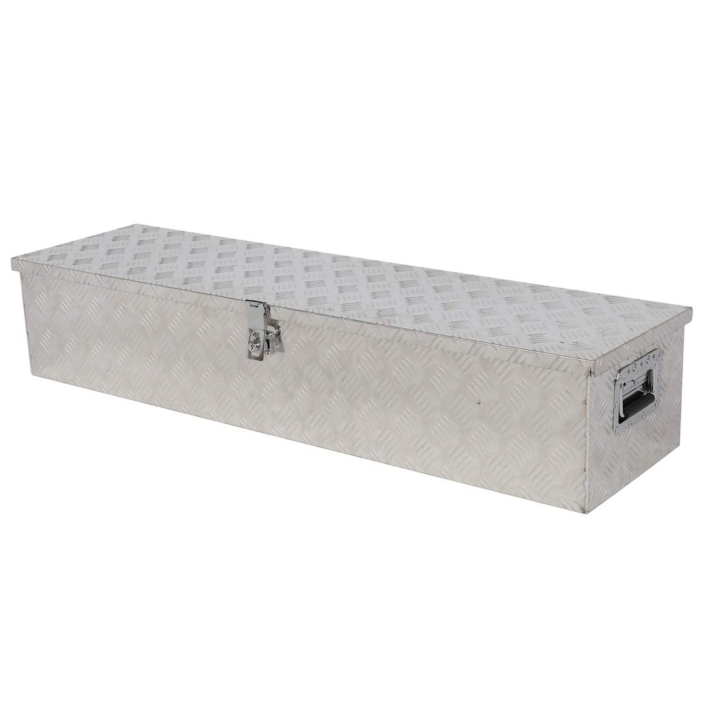 Volowoo Aluminum Pattern Toolbox, Hard Case,Aluminum Storage Box Framed Locking Storage Box Case Lock Box Hard Storage Case (Silver,A, 50'')