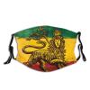 Niqqzit Jamaican Flag Rasta Reggae Judah Lion Mask with Filter Breathable Face Mask Washable Balaclava Bandana Mouth Cover with Adjustable Ear Loops view 1