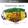 Niqqzit Jamaican Flag Rasta Reggae Judah Lion Mask with Filter Breathable Face Mask Washable Balaclava Bandana Mouth Cover with Adjustable Ear Loops view 2