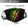 Niqqzit Lion of Judah King Rasta Reggae Jamaica Mask with Filter Breathable Face Mask Washable Balaclava Bandana Mouth Cover with Adjustable Ear Loops view 2