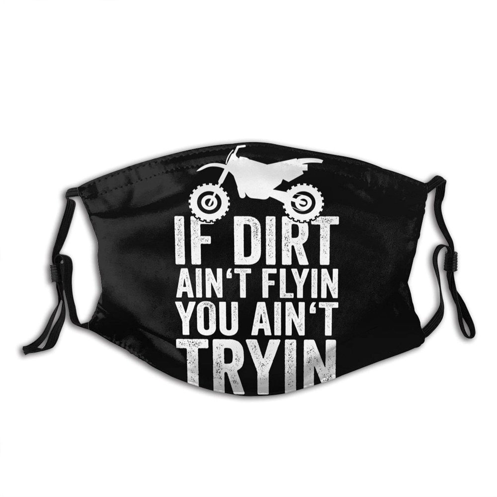 Niqqzit Motocross Dirt Bike Mask with Filter Breathable Face Mask Washable Balaclava Bandana Mouth Cover with Adjustable Ear Loops