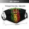 Niqqzit Jamaican Rasta Reggae Judah Lion Mask with Filter Breathable Face Mask Washable Balaclava Bandana Mouth Cover with Adjustable Ear Loops view 2