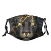 Niqqzit 3D Black Lion Golden Scar Mask with Filter Breathable Face Mask Washable Balaclava Bandana Mouth Cover with Adjustable Ear Loops view 1