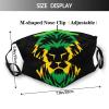 Niqqzit Jamaican Rasta Reggae Judah Lion Mask with Filter Breathable Face Mask Washable Balaclava Bandana Mouth Cover with Adjustable Ear Loops view 2