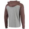 47 Men's Heathered Gray/Brown Cleveland Browns Franklin Wooster Long Sleeve Hoodie T-Shirt view 3
