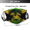 Niqqzit Jamaican Flag Rasta Reggae Judah Lion Mask with Filter Breathable Face Mask Washable Balaclava Bandana Mouth Cover with Adjustable Ear Loops view 2