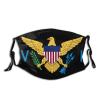 Niqqzit Us Virgin Islands Flag Mask with Filter Breathable Face Mask Washable Balaclava Bandana Mouth Cover with Adjustable Ear Loops view 1