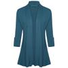 Loxdonz Women's Open Front Cardigans Casual 3/4 Sleeve Cardigan Soft Lightweight Top (X-Large, Teal) view 1