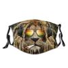 Niqqzit Jamaican Rasta Reggae Judah Lion Mask with Filter Breathable Face Mask Washable Balaclava Bandana Mouth Cover with Adjustable Ear Loops view 1