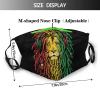 Niqqzit Jamaican Rasta Reggae Judah Lion Mask with Filter Breathable Face Mask Washable Balaclava Bandana Mouth Cover with Adjustable Ear Loops view 2