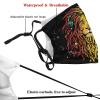 Niqqzit Jamaican Rasta Reggae Judah Lion Mask with Filter Breathable Face Mask Washable Balaclava Bandana Mouth Cover with Adjustable Ear Loops view 4