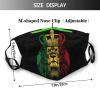 Niqqzit Lion Of Judah Rastafarian Reggae Ethiopian Lion Mask with Filter Breathable Face Mask Washable Balaclava Bandana Mouth Cover with Adjustable Ear Loops view 2