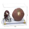 Better Display Cases Acrylic Display Case for Full Size Football and Mini Helmet - Large Rectangle Box with Clear Case, Yellow Risers and White Base 19.25" x 8.25" x 8" (B47/A103) view 2
