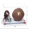 Better Display Cases Acrylic Display Case for Full Size Football and Mini Helmet - Large Rectangle Box with Clear Case, Red Risers and White Base 19.25" x 8.25" x 8" (B47/A103) view 2