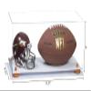 Better Display Cases Acrylic Display Case for Full Size Football and Mini Helmet - Large Rectangle Box with Clear Case, Orange Risers and White Base 19.25" x 8.25" x 8" (B47/A103) view 2