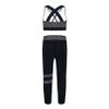 Moggemol Girls Printed Athletic Crop Top with Leggings Sets Jazz Hip Hop Workout Gymnastic Dance Outfit Gray 4 view 1