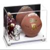 Better Display Cases Acrylic Display Case for Full Size Football and Mini Helmet - Large Rectangle Box with Mirror Case, Silver Risers and White Base 19.25" x 8.25" x 8" (B47/A103) view 1