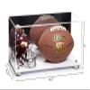 Better Display Cases Acrylic Display Case for Full Size Football and Mini Helmet - Large Rectangle Box with Mirror Case, Silver Risers and White Base 19.25" x 8.25" x 8" (B47/A103) view 2