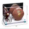 Better Display Cases Acrylic Display Case for Full Size Football and Mini Helmet - Large Rectangle Box with Mirror Case, Blue Risers and White Base 19.25" x 8.25" x 8" (B47/A103) view 2