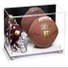 Better Display Cases Acrylic Display Case for Full Size Football and Mini Helmet - Large Rectangle Box with Mirror Case, White Risers and White Base 19.25" x 8.25" x 8" (B47/A103) view 1