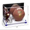 Better Display Cases Acrylic Display Case for Full Size Football and Mini Helmet - Large Rectangle Box with Mirror Case, Navy Blue Risers and White Base 19.25" x 8.25" x 8" (B47/A103) view 2