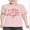 Christmas Shirts Toddler Boy Girls Merry and Bright T-Shirt Christmas Lights Graphic Tees Holiday Tops Pink view 2
