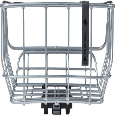 Basil Bicycle Basket, Portland, Rear Basket, MIK Compatible, 5.2 gal (25 L), Rear Use, Chrome