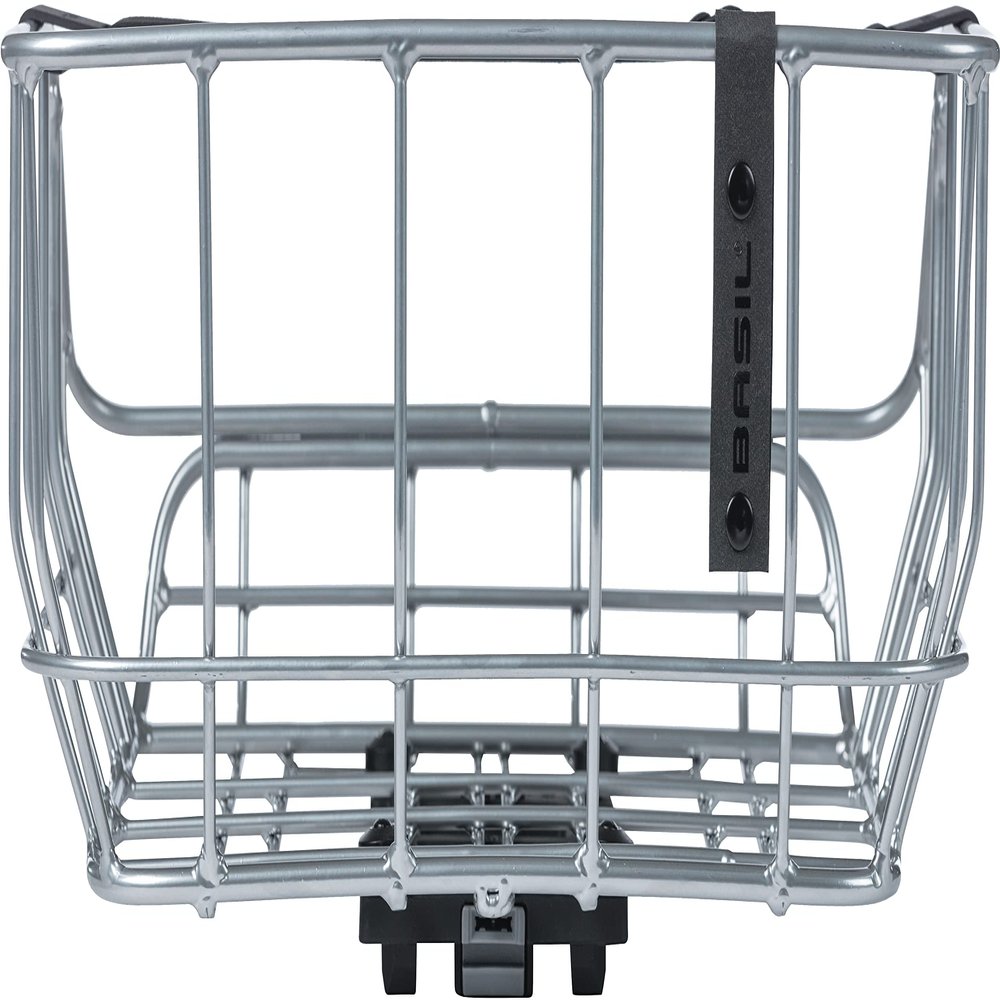 Basil Bicycle Basket, Portland, Rear Basket, MIK Compatible, 5.2 gal (25 L), Rear Use, Chrome