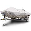 Budge B-1211-X2 1200 Denier Flat Front Boat Cover Gray 14'-16' Long (Beam Width Up to 75") Waterproof, Heavy Duty, UV Resistant view 1