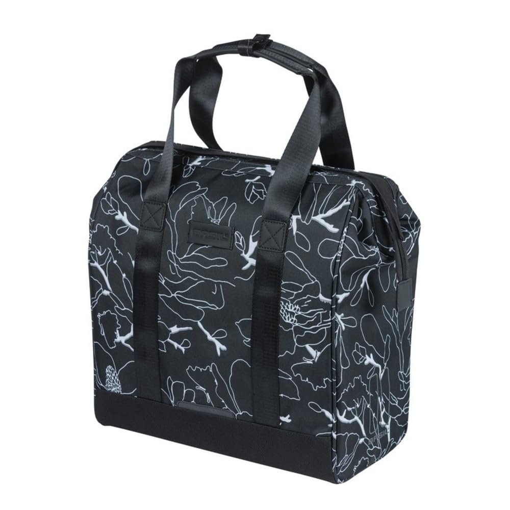 Basil Unisex Adult Grand Flower Bicycle Shopper, Black, 23 Litres