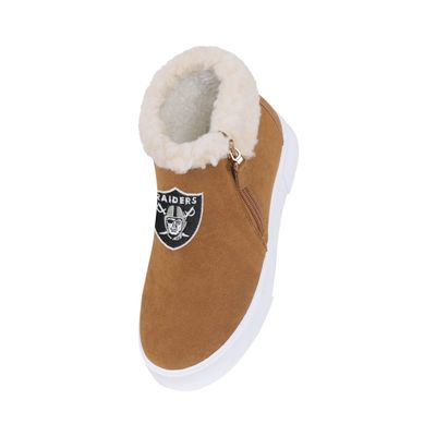 FOCO Las Vegas Raiders NFL Womens Fuzzy Brim Zipper Boot - 9