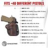 1791 GUNLEATHER P320c Paddle Holster - Optic Ready OWB CCW Leather Holster for Belts - Right Handed - HK VP9sk, P2000, 45c, SIG P229c and Most compacts w. Rails view 3