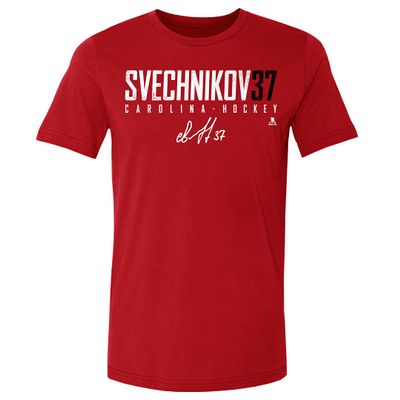 500 LEVEL Andrei Svechnikov Shirt (Cotton, XX-Large, Red) - Andrei Svechnikov Carolina Elite WHT