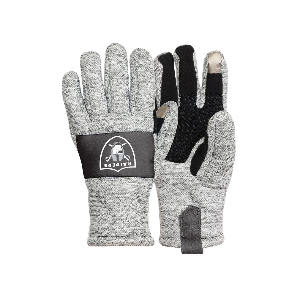 FOCO Las Vegas Raiders NFL Heather Grey Insulated Gloves - L/XL