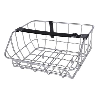 Basil Bicycle Basket, Portland, Front Basket, 6.6 gal (25 L), Front Use, Compatible with 0.5-0.5 inch (12-13 mm) Nut Stoppers, Chrome