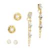 Mud Pie Women's Dainty Earring Set, Cream, One Size view 1