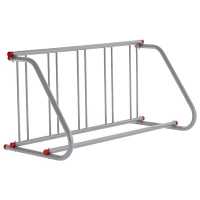 Retrospec Commercial Grid Bike Rack - Single & Double Sided - Bicycle Storage Stand for Garages, Stores, Schools & Universities Power Coated Steel - Silver 5 Bike/Single Sided